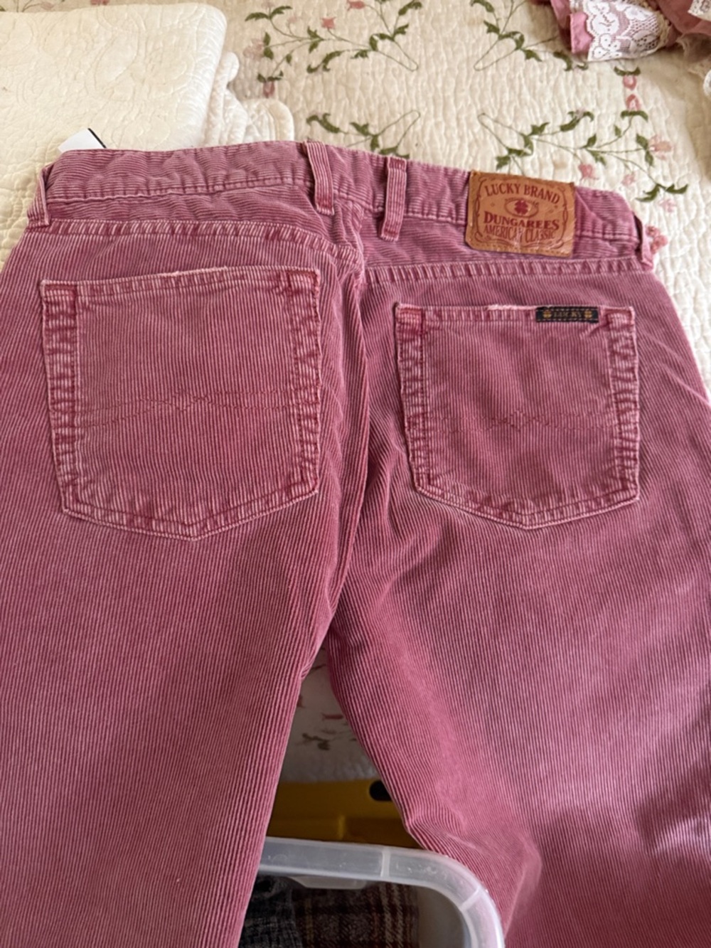 Lucky Brand Rose Corduroy Dungarees Pants